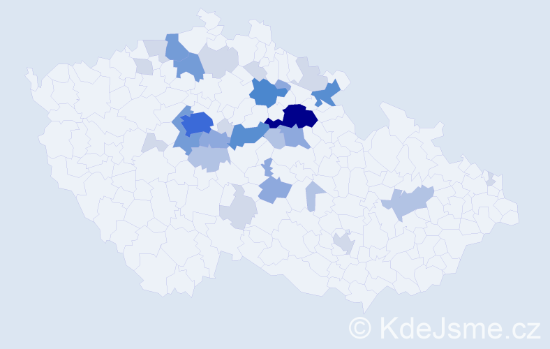 Příjmení: 'Kejklíček', počet výskytů 92 v celé ČR