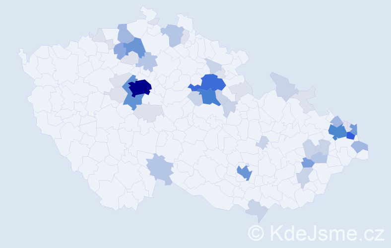 Příjmení: 'Malíř', počet výskytů 184 v celé ČR