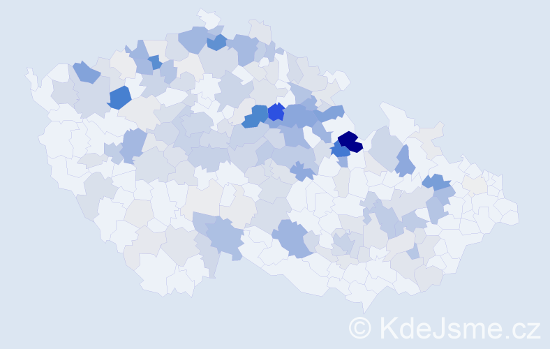 Příjmení: 'Lehký', počet výskytů 629 v celé ČR