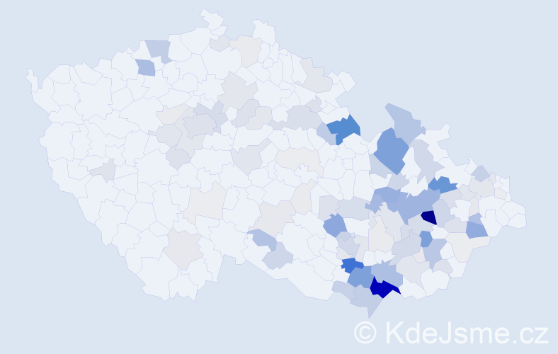 Příjmení: 'Dohnálková', počet výskytů 429 v celé ČR