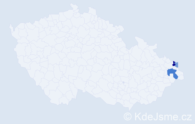 Příjmení: 'Virostko', počet výskytů 5 v celé ČR