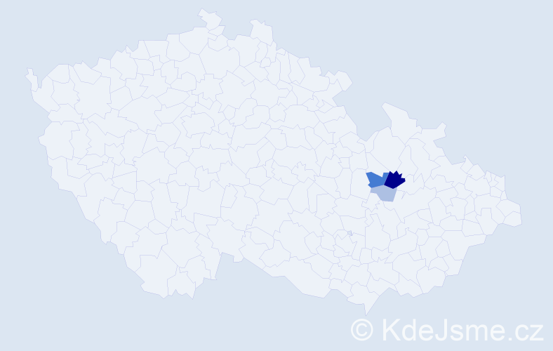 Příjmení: 'Kubilka', počet výskytů 11 v celé ČR