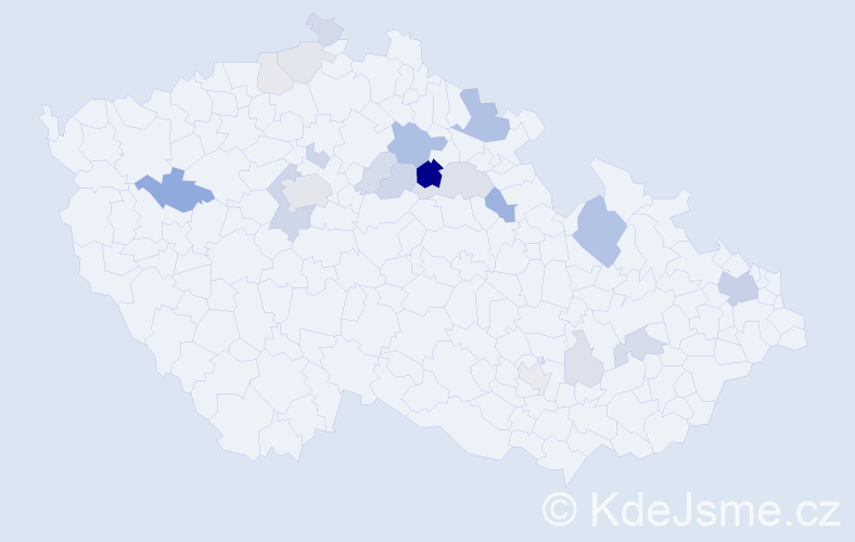 Příjmení: 'Hepová', počet výskytů 56 v celé ČR