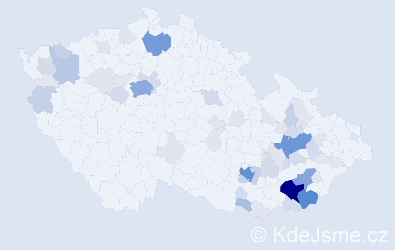 Příjmení: 'Bičanová', počet výskytů 172 v celé ČR