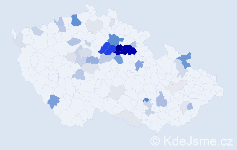 Příjmení: 'Vyleťal', počet výskytů 164 v celé ČR