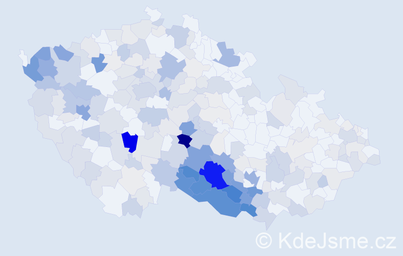 Příjmení: 'Hrůza', počet výskytů 1174 v celé ČR