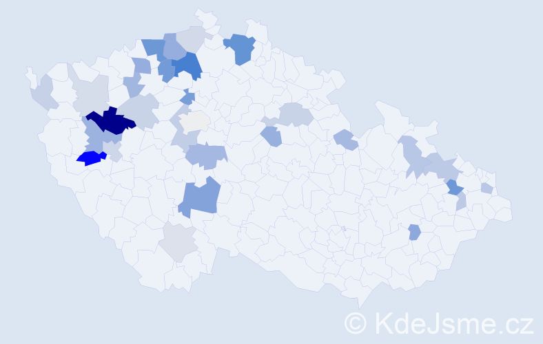 Příjmení: 'Chlupsa', počet výskytů 75 v celé ČR