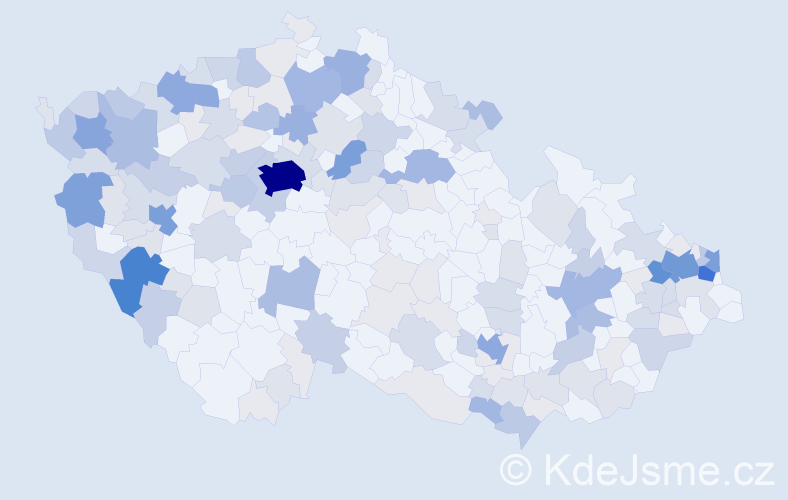 Příjmení: 'Kovács', počet výskytů 592 v celé ČR