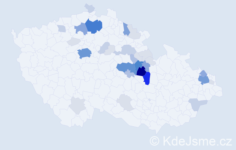 Příjmení: 'Lustyk', počet výskytů 136 v celé ČR