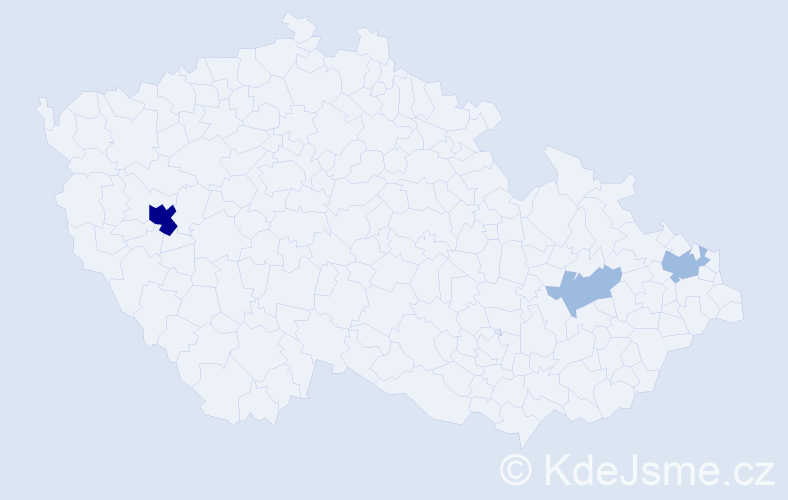 Příjmení: 'Kuhajdová', počet výskytů 7 v celé ČR