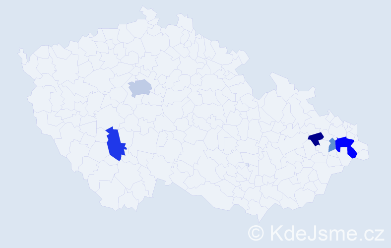 Příjmení: 'Mikušiak', počet výskytů 12 v celé ČR