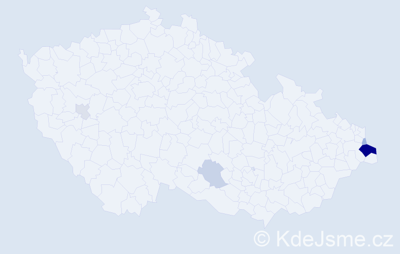 Příjmení: 'Rajcová', počet výskytů 32 v celé ČR