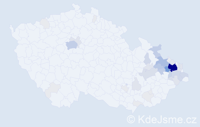 Příjmení: 'Vavrošová', počet výskytů 164 v celé ČR