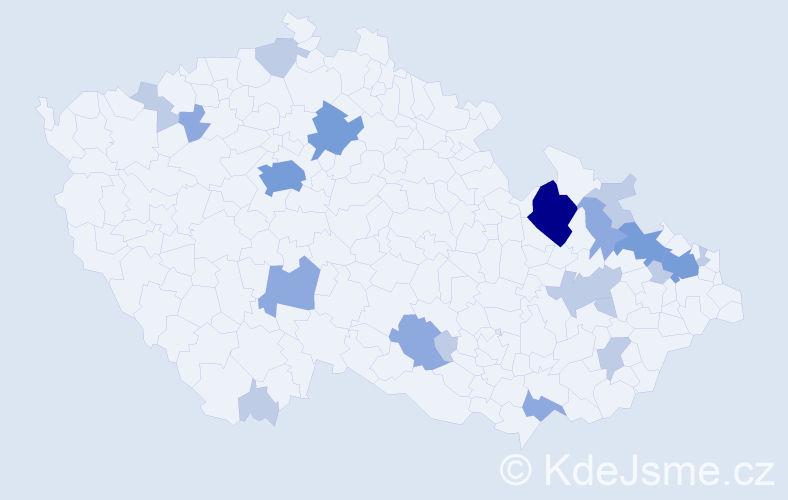 Příjmení: 'Cesnek', počet výskytů 42 v celé ČR