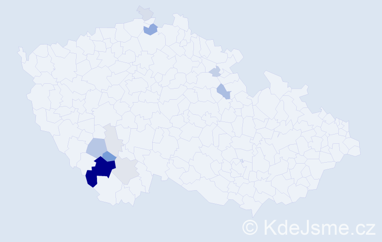 Příjmení: 'Čužnová', počet výskytů 34 v celé ČR