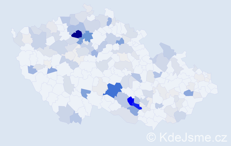Příjmení: 'Došek', počet výskytů 504 v celé ČR