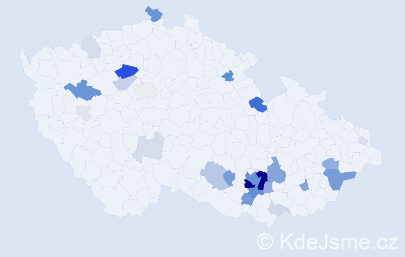 Příjmení: 'Rudolecký', počet výskytů 83 v celé ČR