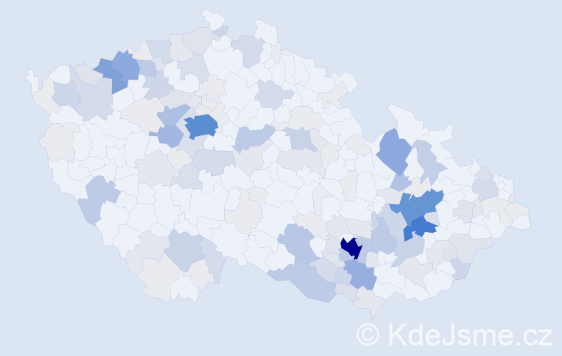 Příjmení: 'Bartl', počet výskytů 606 v celé ČR
