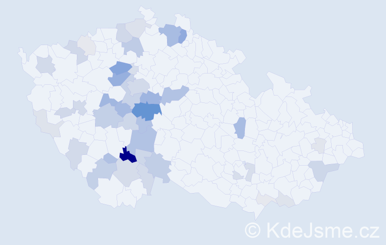 Příjmení: 'Kureš', počet výskytů 167 v celé ČR