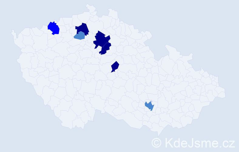 Příjmení: 'Lehet', počet výskytů 16 v celé ČR