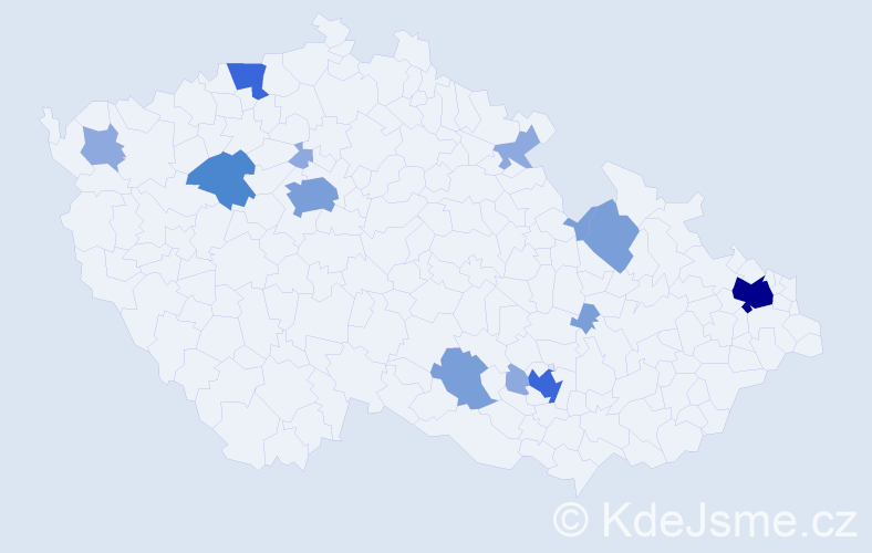 Příjmení: 'Tkačuk', počet výskytů 32 v celé ČR