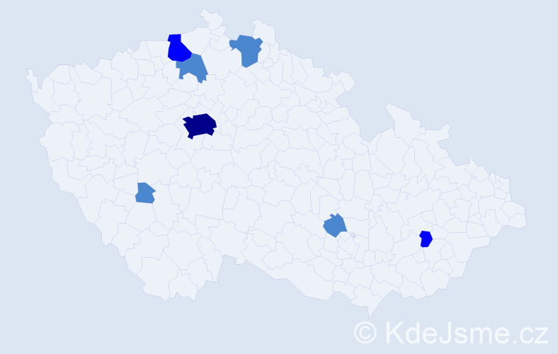 Příjmení: 'Khrystan', počet výskytů 11 v celé ČR