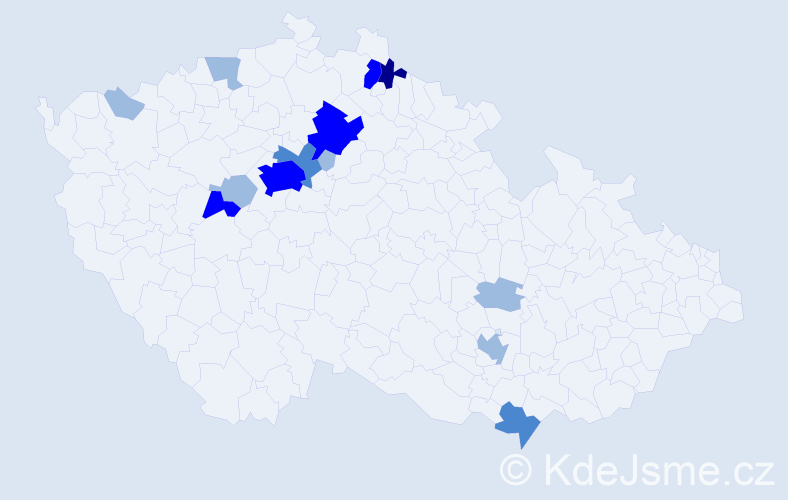 Příjmení: 'Ciprianová', počet výskytů 26 v celé ČR