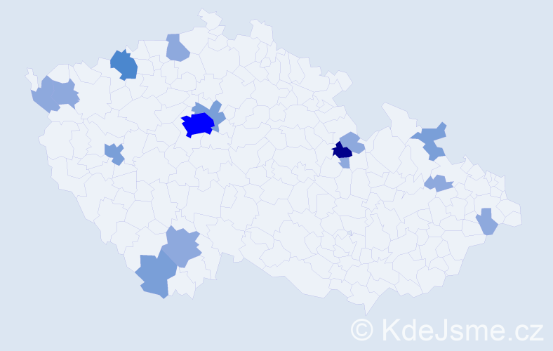 Příjmení: 'Lindenthal', počet výskytů 31 v celé ČR