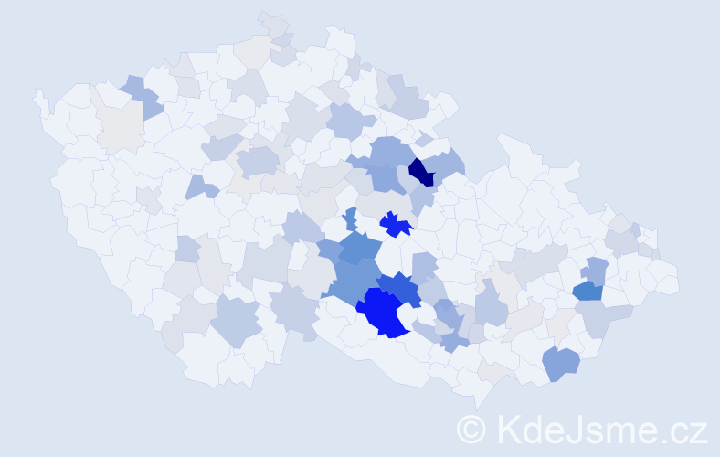 Příjmení: 'Voda', počet výskytů 380 v celé ČR