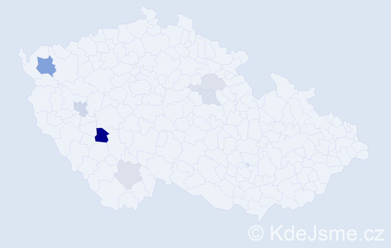 Příjmení: 'Čad', počet výskytů 12 v celé ČR