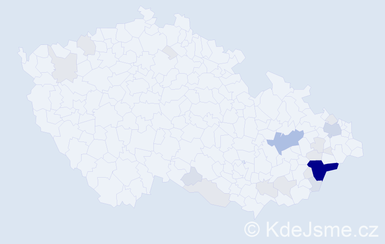 Příjmení: 'Hyžáková', počet výskytů 68 v celé ČR