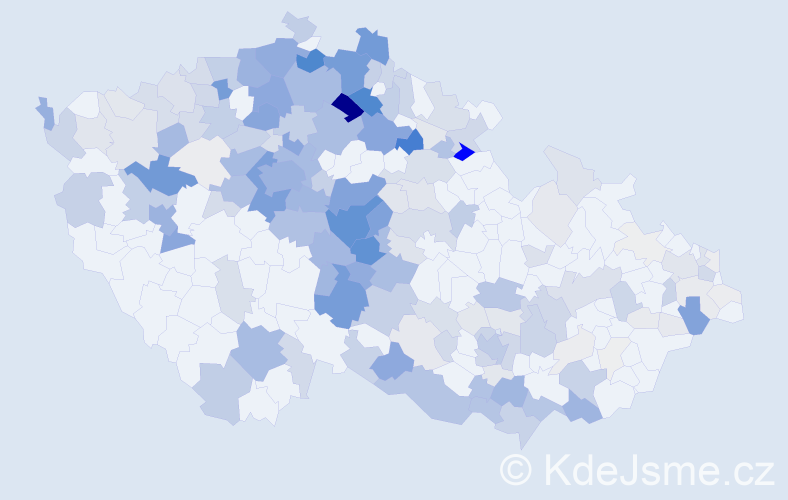 Příjmení: 'Fanta', počet výskytů 968 v celé ČR