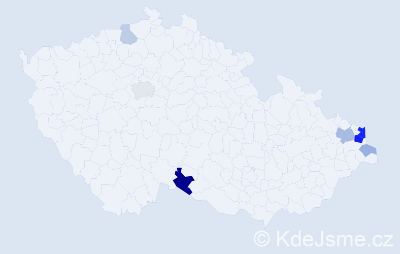 Příjmení: 'Cholewová', počet výskytů 20 v celé ČR
