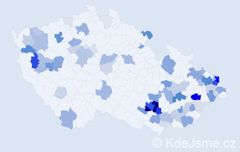Příjmení: 'Dostal', počet výskytů 271 v celé ČR