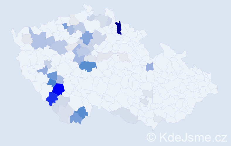 Příjmení: 'Frková', počet výskytů 167 v celé ČR