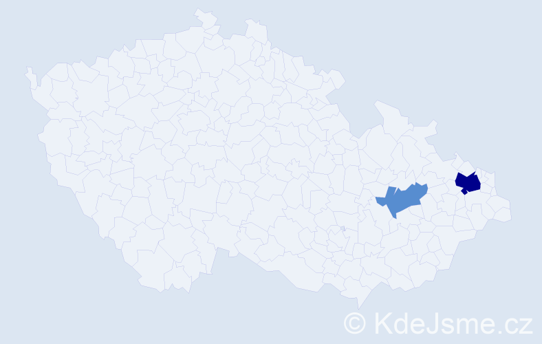 Příjmení: 'Manczal', počet výskytů 5 v celé ČR