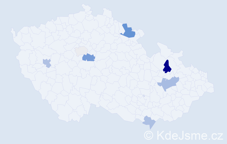 Příjmení: 'Cimbota', počet výskytů 13 v celé ČR