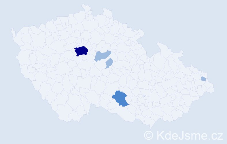 Příjmení: 'Pert', počet výskytů 9 v celé ČR