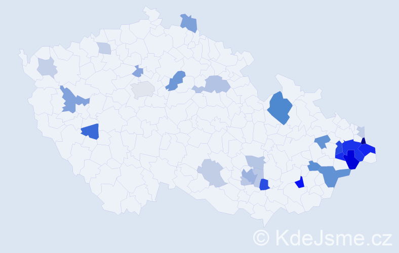 Příjmení: 'Gachová', počet výskytů 69 v celé ČR