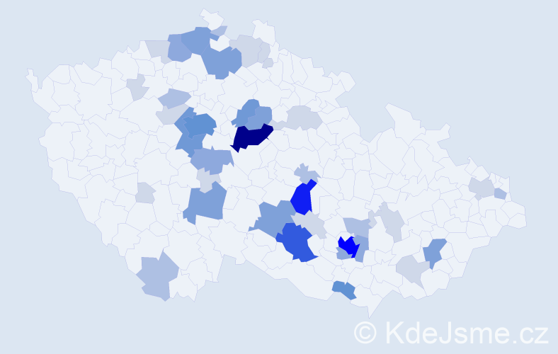 Příjmení: 'Škarvada', počet výskytů 127 v celé ČR