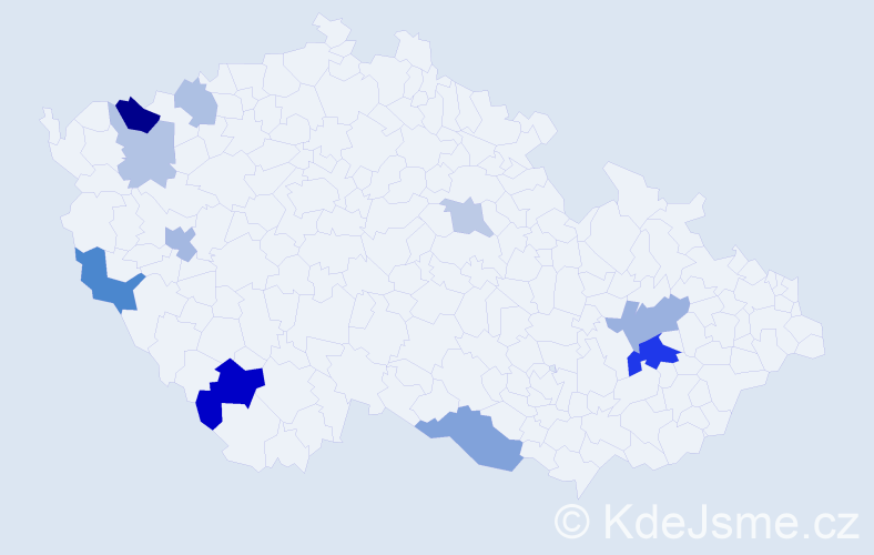Příjmení: 'Kobanová', počet výskytů 22 v celé ČR