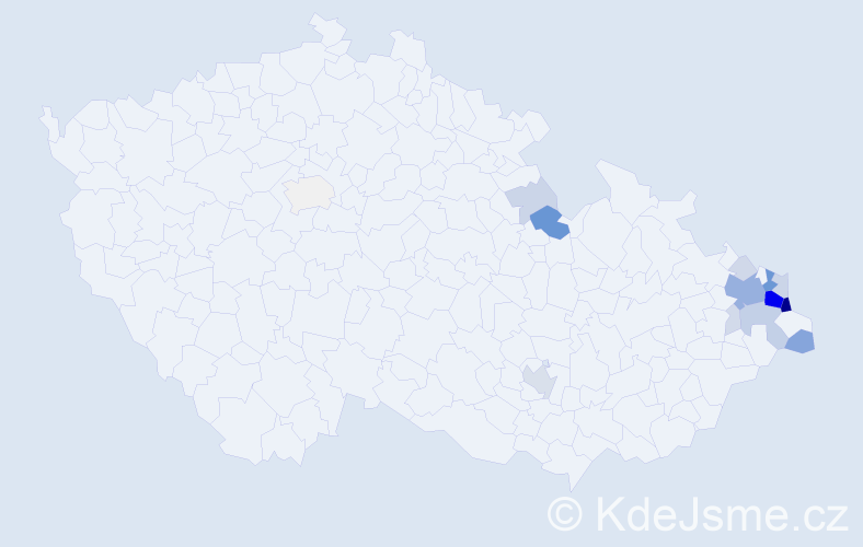 Příjmení: 'Burkotová', počet výskytů 74 v celé ČR