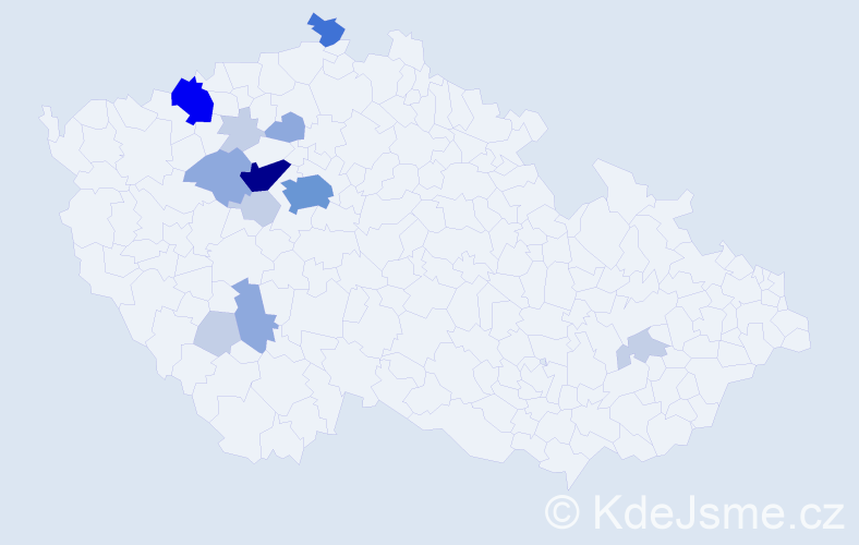 Příjmení: 'Humr', počet výskytů 40 v celé ČR