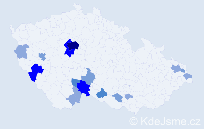 Příjmení: 'Klečatská', počet výskytů 42 v celé ČR
