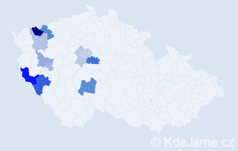 Příjmení: 'Laitlová', počet výskytů 28 v celé ČR