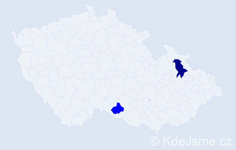 Příjmení: 'Abaffy', počet výskytů 5 v celé ČR