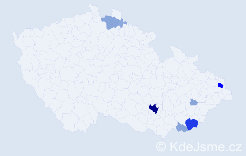 Příjmení: 'Zajdová', počet výskytů 31 v celé ČR