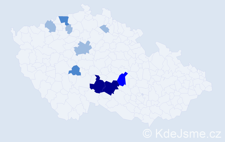 Příjmení: 'Weidemann', počet výskytů 20 v celé ČR