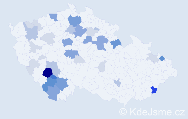 Příjmení: 'Baloušková', počet výskytů 118 v celé ČR
