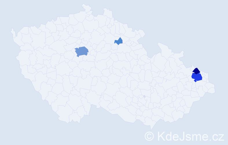 Příjmení: 'Pientka', počet výskytů 22 v celé ČR